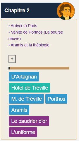 Storystarter - Fiche de chapitre avec catégorie (personnage, lieu, objet)